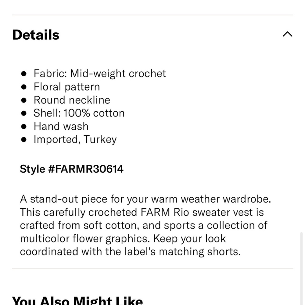 Farm Rio Crochet vest - Picture 4 of 4